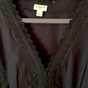 JCrew Black Cotton Long-sleeve Eyelet Dress